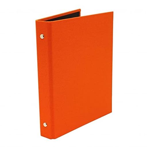 KDMオリジナルA56穴システム手帳バインダー帆布リング径19mm無地【オレンジ】