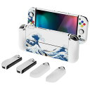 PLAYVITALALTERGRIPSNINTENDOSWITCH有機ELに対応用保護シェル(パターンスタイル)、ジョイコンに対応用人間工学に基づいたデザインしたハードカバー、サムグリップキャップカバーとボタンキャッ…(2)