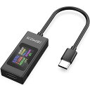 USB電圧電流チェッカーYEREADWType-Cテスター電流双方向対応ケーブル付きUSBCテスター電流電圧温度通電時間容量インピーダンスなど多機能表示4-30V/0-6.5A急速充電対応できusb電流計(0-6.5A)(2)
