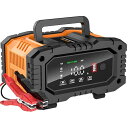 AUTOWHD12Vと24V用鉛蓄バッテリー充電器全自動バッテリーチャージャーリン酸鉄リチウムオン充電器修復充電機パルス充電サルフェーション除去1.5A/5A/10A充電電流トリクル充電3-240Ah用自動車&…