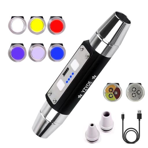 YZYOE6つのLED充電可能宝石懐中電灯玉鑑定ランプ、超明るいジュエリーダイヤモンドサーチライト。白色..