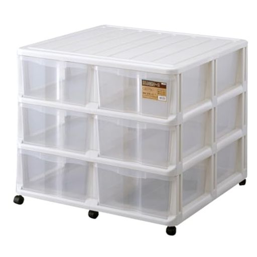 天馬(Tenma)たくさん収納できる衣装ケース日本製押入れ収納ケースキャスター付き中身の見えるクリアケース引き出し収納ケース【組立式】【色ホワイト】【型番WM-306】【幅74x奥行70x高さ62…