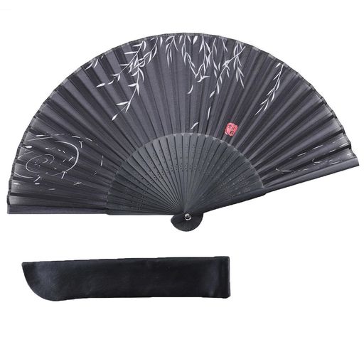 [TOuWA]扇子メンズレディース竹骨和柄軽量日本お土産お祭り花火大会忘年会新年会発表会浴衣着物和装和小物歌舞伎小物紳士用男女兼用センス2点セット(扇子、扇子袋)