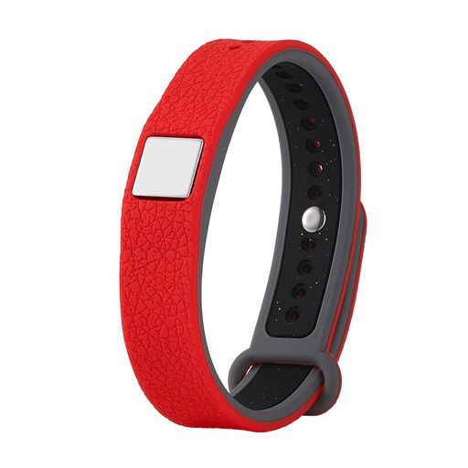 [HHARUCO]Newスタート無地バージョンブレスレット静電気除去マイナスイオンシリコンブレスレットレザー模様新年新生活(レッド)