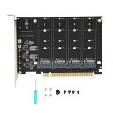 GUGXIOM4ポートM.2NVME-PCIEX16アダプタ4x32GBPSNVMEM.2-SATAアダプター、SSD3.5インチ変換マウンターPCIE3.0PCIE4.0サポート、PCIEM.2変換、SATA増設(2)