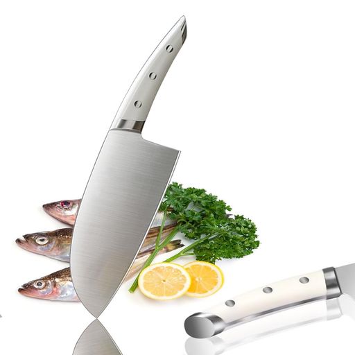 Utaki包丁大三徳・スライサー(サーモン刃切)刃渡187mm【Annie・アニーII】ドイツ1.4116ステンレス鋼女性専用アーチ形状ステンレス+ABSハンドル