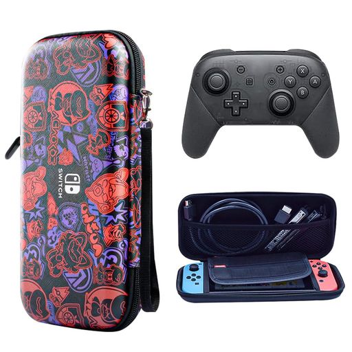 Switch有機ELモデル対応switchケースカバー有機el収納バッグ防じん防塵耐摩耗耐圧耐衝撃簡単収納スイッチポーチ可愛い保護カバー小物収納可dlseego(黒)