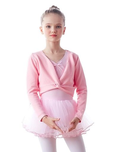[Daydance]子供達厚いバレエ上着ダンスアウトドア保温着ダンス教室ダンス練習服ピンク130身長125-135cm