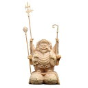 繁樓藝雕仏像開運招福七福神三面大黒天(高さ6cmx巾4cmx奥行3.5cm)商売繁盛無病息災福徳福運厄除け(原木)