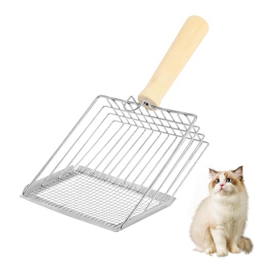 latikaly猫砂スコップシャベルステンレス鋼大きい猫砂スコップ掃除シャベル猫用スコップ2サイズ網目丈..
