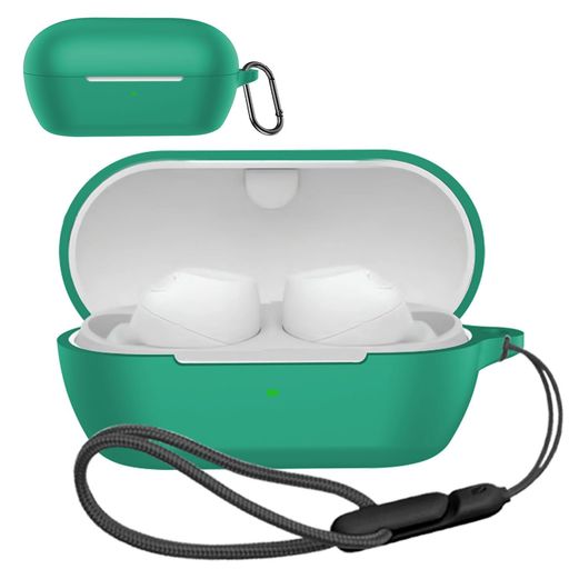 ForSonyWF-C710Nケース【LAZIRO】柔らかなシリカゲルのスポーツクールなデザイン装着充電可能衝撃吸収防水防塵軽量紛失防止用のフックを搭載したスリムソフトケースカバー落下防止WF-C710N対…