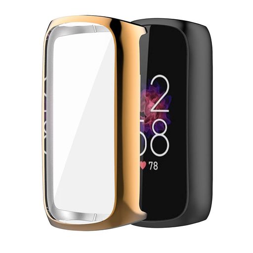 2個FITBIT用LUXE用ケースメッキTPU製ソフトカバー6色可選SOOYEEHプロテクターカバー耐衝撃薄型軽量脱着簡単フィットビット用LUXE用保護ケースアクセサリー(ローズゴールド)