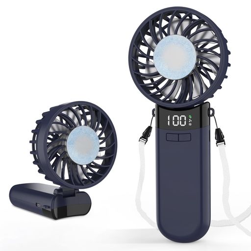 【2025年新型】ハンディファン冷却プレートLEDディスプレイ表示携帯扇風機手持ち扇風機5000mAh大容量イオン発生アロマ対応ハンディ扇風機3段階風量調節強力送風Type-C急速充電超軽量静音携…