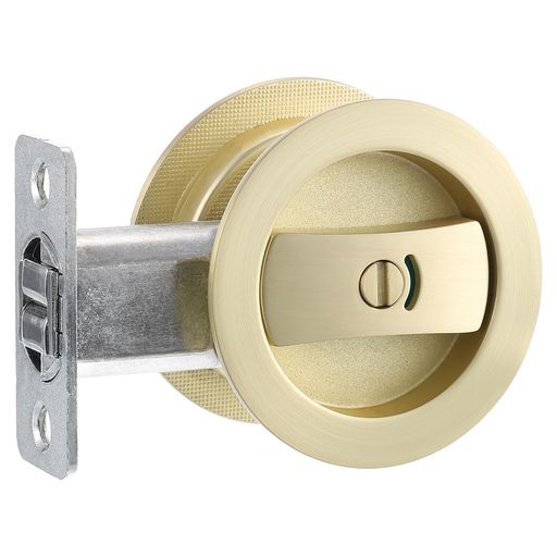 PATIKIL丸型埋め込みドアロック色分けされたインジケーター付きポケットドアロック60mmバックセットハ..
