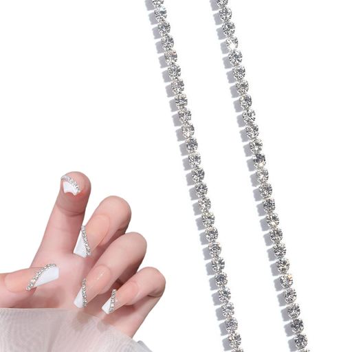 DEVENTORZネイルデコパーツネイルパーツチェーン2個25cmチェーン本裁断可能細いシルバーアクセサリー工芸品ネイルアートDIYアクセサリー人気おしゃれ手芸...