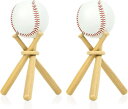 koundeneko野球ボールスタンド2個セット野球飾りバットサインボール置き野球ボール置き台飾り台展示用ミニチュアバットスタンド野球用ディスプレイケース保護展...