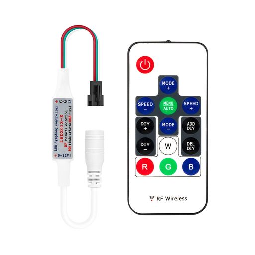 BTF-LIGHTINGLEDコントローラーWS2811WS2812B14キーRF無線周波数DC5-12VRGBLEDコントローラ300種類のデ..