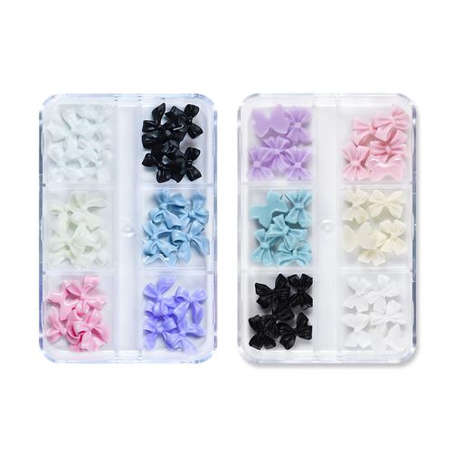 MAEXUSネイルパーツリボン蝶結び3D立体デコパーツ60個入りフラッシュネイルアクセサリージュエリーパー..