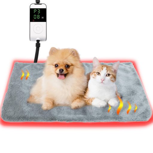 Sazuikペット用ホットカーペット8段階温度調整7段階タイマー犬猫ヒーター45*70cm猫用こたつペットヒー..