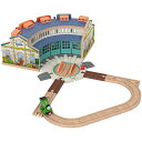 マテル(MATTEL)きかんしゃトーマス木製レールシリーズ(Thomas)整備中のパーシーとティドマス機関庫【車両電車】【プレイセット】【3才~】【プレゼント】...