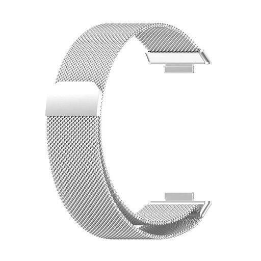 [SOOYEEH]HUAWEI用WATCHFIT2用ベルトファーウェイ用WATCHFIT2用交換バンドステンレス製金屬ベルトミラネーゼループ裝著簡単12色可選マグネットロック(シルバー)