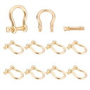 SUPERFINDINGS10個真鍮アンカーシャックルクラスプキーリングDリングスマートキー用にDカンゴールド馬蹄U型DリングスクリューDリングスクリューシャッ...