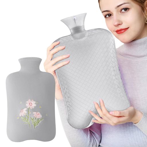 TONGMO湯たんぽ注水式かわいい刺繍カバー付き容量3.0Lエコ湯タンポお湯入れおしゃれ軽量柔らかゆたんぽ..