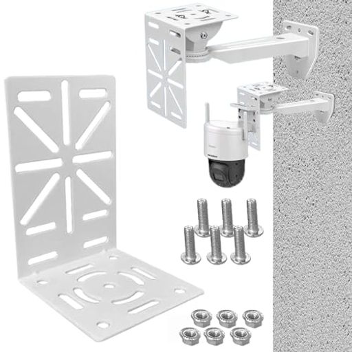L字型ドームカメラブラケット取付金具ユニバーサル壁天井マウントブラケット防犯カメラ取付金具監視用ベース90°角度調整金具ハウジングホワイト(1個セット)