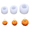 シリコンモールドかぼちゃ3個セットキャンドルモールドハロウィンカボチャシリコン型キャンドル作り型レジンモールド石鹸アロマストーン粘土抜き型ハロウィン飾り