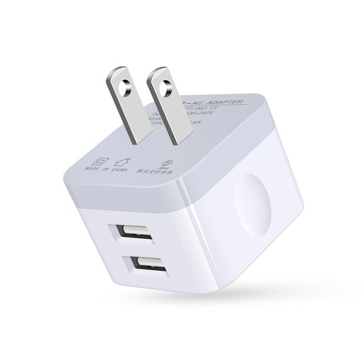 USBコンセント2ポートUSB充電器IPHONE充電器ACアダプター携帯充電器IPHONE充電器IPOTOコンパクトスマホ充電器【PSE済/2.4A/キューブ型/L型】アンドロイド充電器軽量きゅうそく充電器アイフォン
