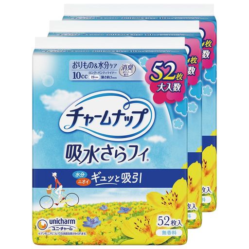 チャームナップ【まとめ買い】吸水さらフィ女性用パンティライナー10ccロング無香料19cm【軽い尿もれの..