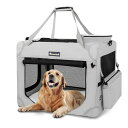 Totoroballソフトクレート大型犬大空間な犬用クレート折りたたみペットケージ4面メッシュ折りたたみ簡単省スペース頑丈耐久洗濯可能ロック付きクレート大型犬