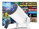 CHARMELIFEプロジェクター家庭用【18000LM・270°回転・4K対応・ANDROIDTV搭載】プロジェクター小型高輝度天井投影1080PWI-FI6...