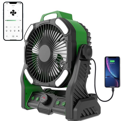 楽天YUMAshoppingmal「吊り下げ&USB充電式」卓上扇風機静音270°風向調節20000mAhキャンプ扇風機LEDdcモーターサーキュレーターLEDライト付き風量調節3段階調光アウトドア扇風機充電式タイマー付きスマホ操作冷…