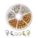 基礎パーツジャンプリングパーツ金具キーホルダー鉄製DIY用クラフト用品ブレスレットネックレス丸カン6種スプリットキーリング丸環リングピアスセットアクセサリーパー...