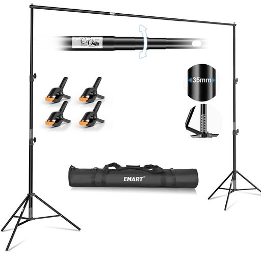 EMART背景スタンド300x300cm高さ、幅調節可能撮影スタンド撮影用背景スタンドセットグリーンバックスタ..