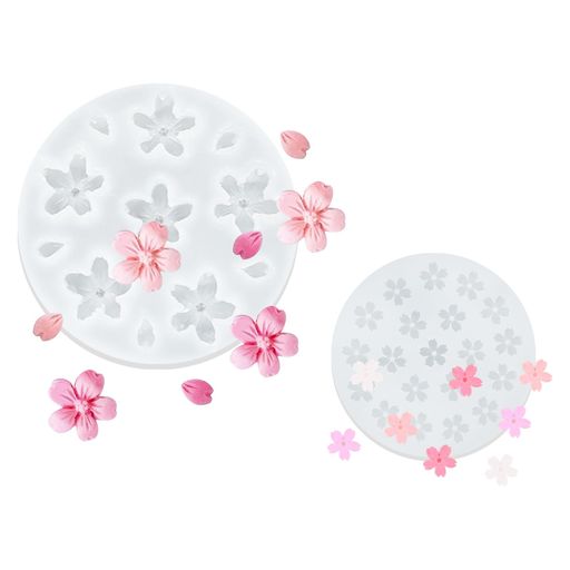 siawadeky桜シリコンモールド2タイプ入桜シリコーン型立体レジン型かわいい花形レジンモールドツール初..