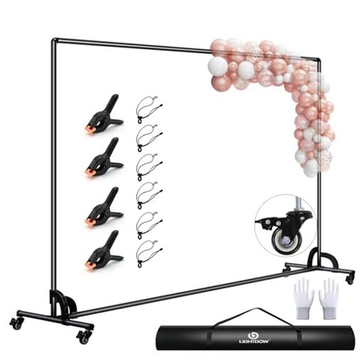 Lightdow背景スタンド撮影用200x300cmキャスター式背景バナースタンド高い安定性移動可能太管径構造写..