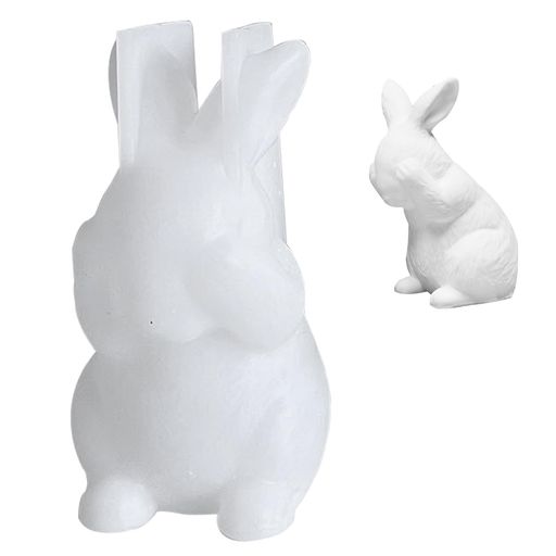 EsiFareウサギシリコンモールド立体動物3D兎シリコンモールド可愛いウサギUVレジン型キャンドル型アロ..