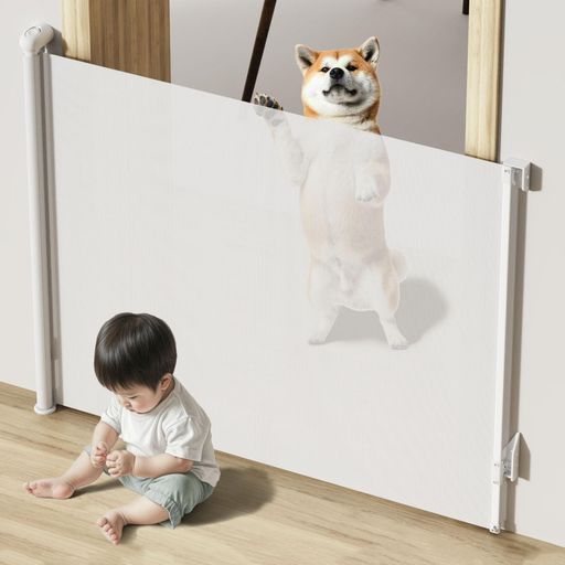 NIEPANベビーゲートロール式階段用穴あけ不要ベビーフェンス巻き取り式【ネジ付け可&貼り付け可】幅140..