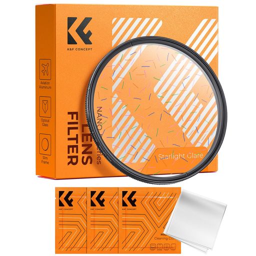K&FCONCEPT82mm虹色ストリークフィルター特殊効果フィルターK9光学ガラス3枚クリーニングクロス付き(NA..