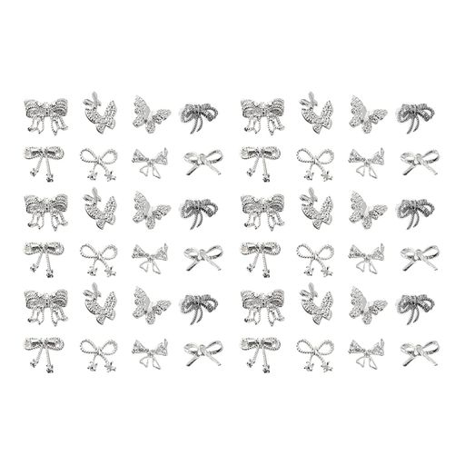 MAEXUSネイルパーツ蝶結び50個入り3D立体デコパーツリボン蝶々ネイルパーツダイヤモンドフラッシュネイ..