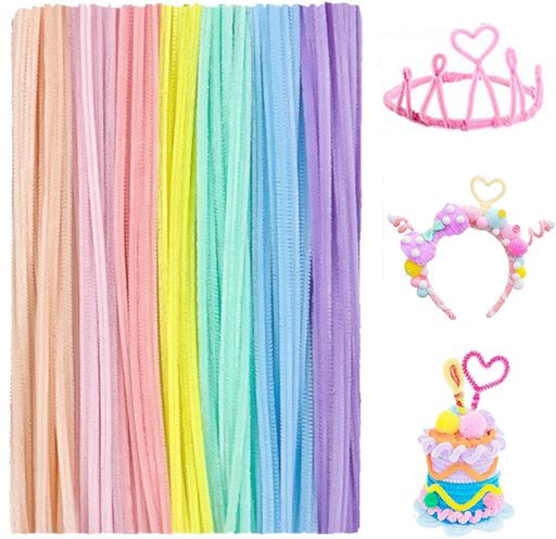 手芸モール工作モール混色100本セットカラーモールクリスマスハロウィーン飾りDIY飾り物手作り素材(A)