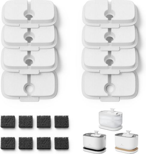 PETLIBRO自動(dòng)給水器フィルター給水器交換用正規(guī)品フィルター(8個(gè)入)ペット水飲み器用4層ろ過構(gòu)造活性炭+イオン交換樹脂+不織布対応機(jī)種WF005WF105WF115