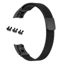 HUAWEI用HonorBand5用バンドHonorBand5用交換バンドステンレス製金屬ベルト5色可選SOOYEEHミラネーゼループビジネス風裝著簡単マグネットロック(ブラック)(2)