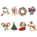 BethanyHomeクリスマスブローチ-8個セットブローチピンピンバッジアクセサリー胸元雪だるまブーツ鹿クリスマスベルキラキラ可愛い飾り物プレゼント景品贈り物ギフトパーティーレディー…