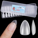 MISSGOOEYネイルチップショートアーモンドサンディング済みネイルチップ300枚セット15サイズショートフルカバープレーンチップクリアチップ練習用業務用セル...