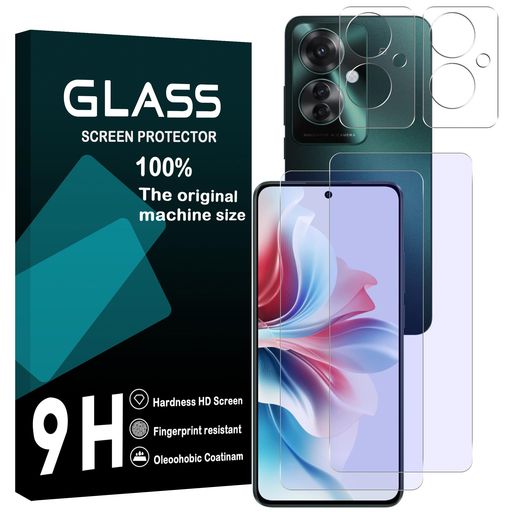 OPPORENO11Aフイルムブルーライトカット指紋認証対応【2+2枚セッ-国産AGC旭硝子素材】OPPORENO11Aガラスフイルム(2枚入り)+レンズフィルム(2枚入り)ピオッポリノ11エー液晶保護フィルム