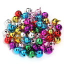 鈴すずベルクリスマス鈴カラフル飾りベル可愛いベルクリスマス飾りアクセサリー御守りに16MM50個