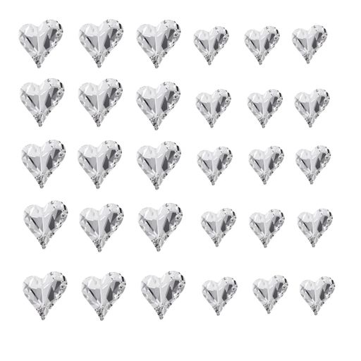 Yuzhiyeネイルラインストーン30個セットハート型ガラスストーンネイルパーツ大粒キュートクリスタルネ..